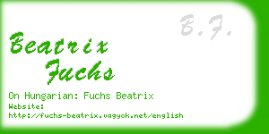 beatrix fuchs business card